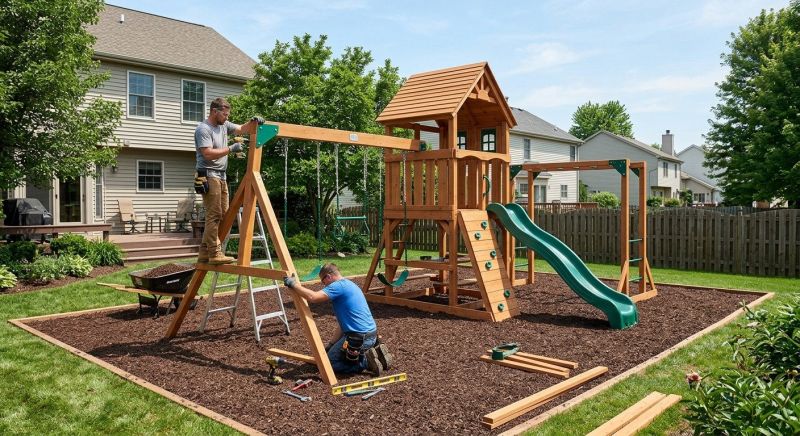 Wooden Playset Installation in Boulder, CO