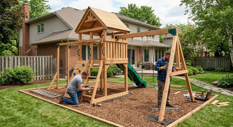 Wooden Playset Installation in Denver County, CO