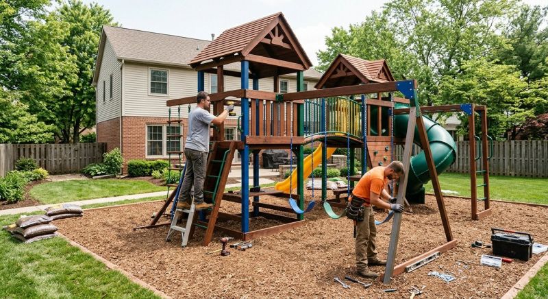 Wooden Playset Installation in Denver County, CO